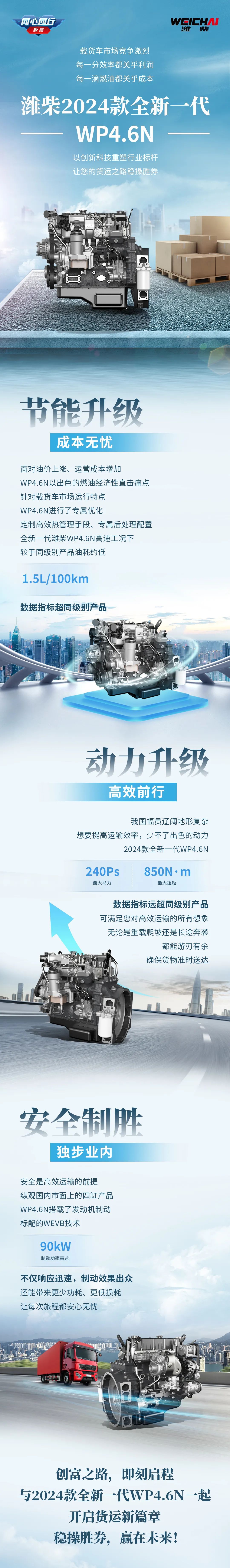 選擇濰柴2024款全新一代WP4.6N，助你高效運(yùn)營穩(wěn)操勝券